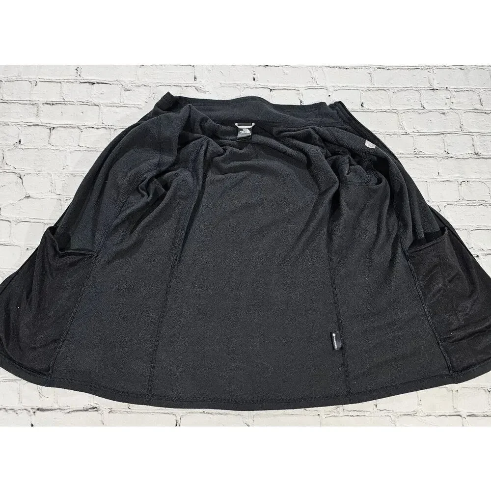 North Face Jacket Black Fleece Full Zip Up Long Sleeve Logo WOMENS SIZE M